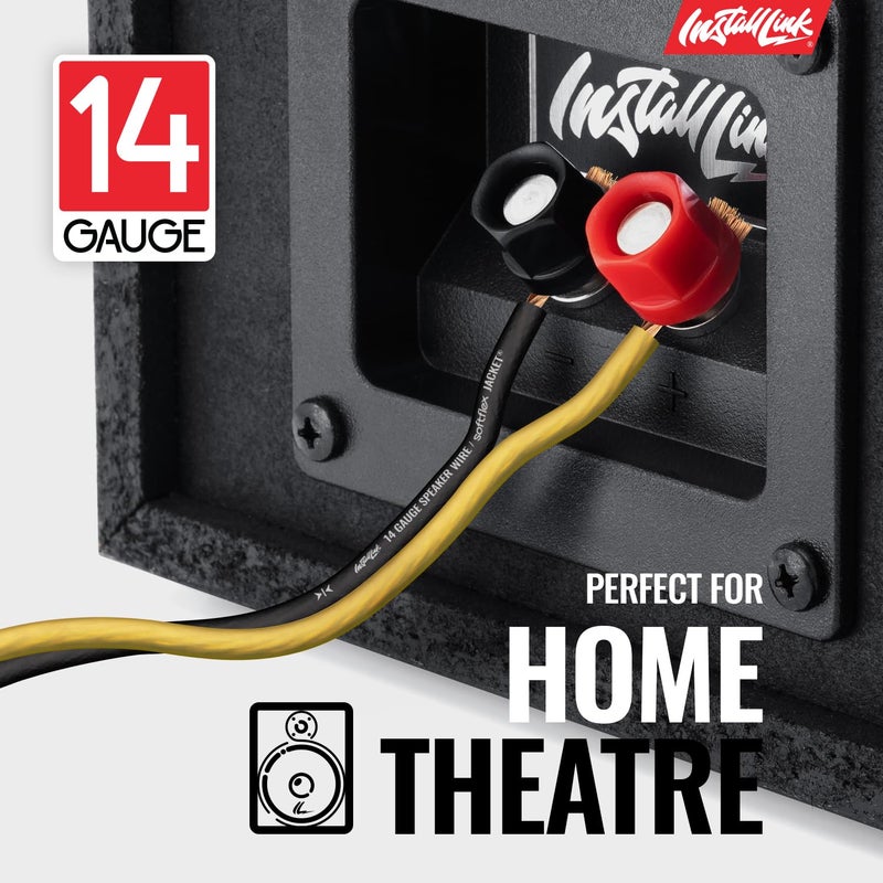 Install Link 14 AWG Gauge Speaker Wire Cable (30 Feet) Stereo, Car or Home Theater, CCA - Image 2